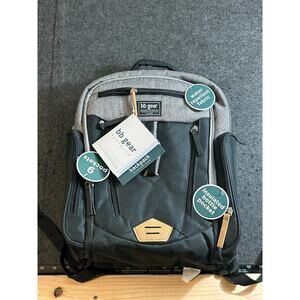 Baby Boom BB Gear Backpack Diaper Bag Shoulder Strap 9 Pockets Heather Gray